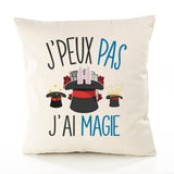 Housse de Coussin Premium Magie Version Blanc - Coton Canvas Fairtrade Beige Idée Cadeau Décoration Canapé