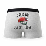 Caleçon Speleologie - Humour Boxer Gris Idée Cadeau