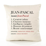 Housse de Coussin Premium Jean-Pascal Définition - Coton Canvas Fairtrade Beige Idée Cadeau Décoration Canapé 40x40