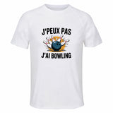 Maillot de Sport Homme Bowling J'peux Pas - T-Shirt Respirant Polyester Manches Courtes - Cadeau Sportif Anniversaire Noël Fête des Pères