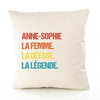 Housse de Coussin Premium Anne-Sophie la Déesse la Légende Vintage - Coton Canvas Fairtrade Beige Idée Cadeau Décoration Canapé