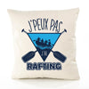 Housse de Coussin Premium Rafting Version Blanc - Coton Canvas Fairtrade Beige Idée Cadeau Décoration Canapé