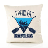 Housse de Coussin Premium Rafting Version Blanc - Coton Canvas Fairtrade Beige Idée Cadeau Décoration Canapé