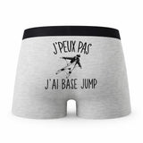 Caleçon Base Jump - Humour Boxer Gris Idée Cadeau Passion