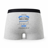 Caleçon Papa Kine - Humour Boxer Gris Idée Cadeau Fête des Pères