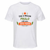 Maillot de Sport Homme Meilleur Paolo Super Pouvoir Cadeau Anniversaire Noël Fête des Pères T-Shirt Respirant Polyester