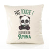 Housse de Coussin Premium Amina Pas Touche Panda - Coton Canvas Fairtrade Beige Idée Cadeau Décoration Canapé 40x40