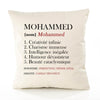 Housse de Coussin Premium Mohammed Définition - Coton Canvas Fairtrade Beige Idée Cadeau Décoration Canapé