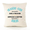 Housse de Coussin Premium Un Maître-Chien Formidable - Coton Canvas Fairtrade Beige Idée Cadeau Décoration Canapé