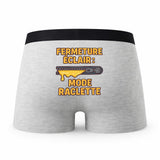 Caleçon Fermeture Raclette - Humour Boxer Gris Idée Cadeau
