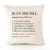 Housse de Coussin Premium Jean-Michel Définition - Coton Canvas Fairtrade Beige Idée Cadeau Décoration Canapé 40x40