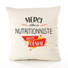 Housse de Coussin Premium Merci Nutritionniste Génial - Coton Canvas Fairtrade Beige Idée Cadeau Décoration Canapé