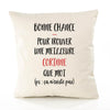 Housse de Coussin Premium Corinne ça n'existe Pas - Coton Canvas Fairtrade Beige Idée Cadeau Décoration Canapé