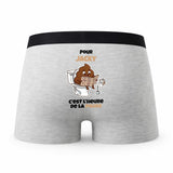 Caleçon pour Jacky Heure de la Pause - Humour Boxer Gris Idée Cadeau