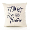 Housse de Coussin Premium théâtre Version Blanc - Coton Canvas Fairtrade Beige Idée Cadeau Décoration Canapé