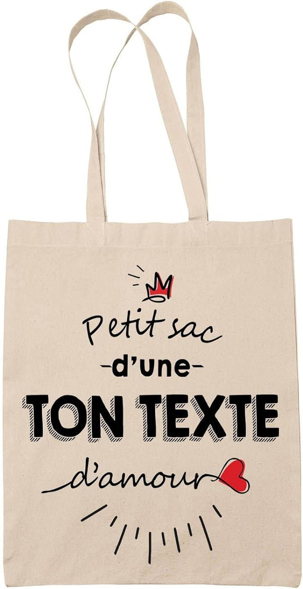 Tote Bag personnalisable petit sac Prénom / Métier d'Amour