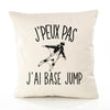 Housse de Coussin Premium Base Jump Version Blanc - Coton Canvas Fairtrade Beige Idée Cadeau Décoration Canapé