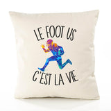 Housse de Coussin Premium Football americain - Coton Canvas Fairtrade Beige Idée Cadeau Décoration Canapé