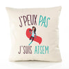 Housse de Coussin Premium Atsem Version Blanc - Coton Canvas Fairtrade Beige Idée Cadeau Décoration Canapé