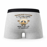 Caleçon Francois-Xavier Agneau - Humour Boxer Gris Idée Cadeau
