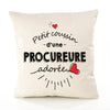 Housse de Coussin Premium Procureure d'amour - Coton Canvas Fairtrade Beige Idée Cadeau Décoration Canapé 40x40