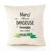Housse de Coussin Premium Merci Danseuse Inoubliable Femme - Coton Canvas Fairtrade Beige Idée Cadeau Décoration Canapé