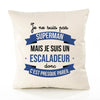 Housse de Coussin Premium Je ne suis Pas superhomme mais Je suis Escaladeur Donc C'est Presque pareil - Coton Canvas Fairtrade Beige Idée Cadeau Décoration Canapé 40x40