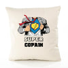 Housse de Coussin Premium Super Copain - Coton Canvas Fairtrade Beige Idée Cadeau Décoration Canapé