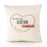 Housse de Coussin Premium Secrétaire irremplaçable - Coton Canvas Fairtrade Beige Idée Cadeau Décoration Canapé