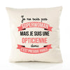 Housse de Coussin Premium Opticienne Superwomen - Coton Canvas Fairtrade Beige Idée Cadeau Décoration Canapé