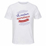 Maillot de Sport Homme Neurologue Meilleur Monde - T-Shirt Respirant Polyester Manches Courtes - Cadeau Sportif Anniversaire Noël Fête des Pères