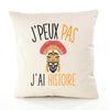 Housse de Coussin Premium Histoire Version Blanc - Coton Canvas Fairtrade Beige Idée Cadeau Décoration Canapé 40x40