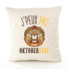 Housse de Coussin Premium Oktoberfest Version Blanc - Coton Canvas Fairtrade Beige Idée Cadeau Décoration Canapé