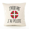 Housse de Coussin Premium pelote Basque Pelote Version Blanc - Coton Canvas Fairtrade Beige Idée Cadeau Décoration Canapé