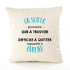 Housse de Coussin Premium Un Skieur Formidable - Coton Canvas Fairtrade Beige Idée Cadeau Décoration Canapé