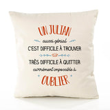 Housse de Coussin Premium Un Julian Aussi génial - Coton Canvas Fairtrade Beige Idée Cadeau Décoration Canapé