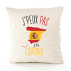 Housse de Coussin Premium Espagnol Version Blanc - Coton Canvas Fairtrade Beige Idée Cadeau Décoration Canapé