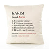 Housse de Coussin Premium Karim Définition - Coton Canvas Fairtrade Beige Idée Cadeau Décoration Canapé 40x40