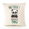 Housse de Coussin Premium Milo Pas Touche Panda - Coton Canvas Fairtrade Beige Idée Cadeau Décoration Canapé 40x40