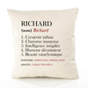 Housse de Coussin Premium Richard Définition - Coton Canvas Fairtrade Beige Idée Cadeau Décoration Canapé