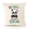 Housse de Coussin Premium Emeline Pas Touche Panda - Coton Canvas Fairtrade Beige Idée Cadeau Décoration Canapé 40x40