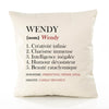 Housse de Coussin Premium Wendy Définition - Coton Canvas Fairtrade Beige Idée Cadeau Décoration Canapé