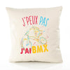 Housse de Coussin Premium BMX 2 Version Blanc - Coton Canvas Fairtrade Beige Idée Cadeau Décoration Canapé