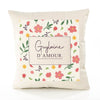 Housse de Coussin Femme Guylaine d'amour Motif Floral déco Salon canapé Chambre Cadeau Femme Anniversaire noël Coussin décoratif Motif Floral