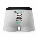 Caleçon Lilly Pas Touche Panda - Humour Boxer Gris Idée Cadeau