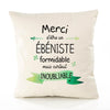 Housse de Coussin Premium Merci Ébéniste Inoubliable - Coton Canvas Fairtrade Beige Idée Cadeau Décoration Canapé
