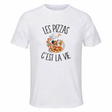 Maillot de Sport Homme Pizza C'est La Vie - T-Shirt Respirant Polyester Manches Courtes - Cadeau Sportif Anniversaire Noël Fête des Pères