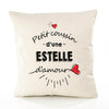 Housse de Coussin Premium Estelle d'amour - Coton Canvas Fairtrade Beige Idée Cadeau Décoration Canapé 40x40