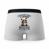 Caleçon Lassistant Social Panda Grain - Humour Boxer Gris Idée Cadeau
