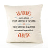 Housse de Coussin Premium Un Younès Aussi génial - Coton Canvas Fairtrade Beige Idée Cadeau Décoration Canapé
